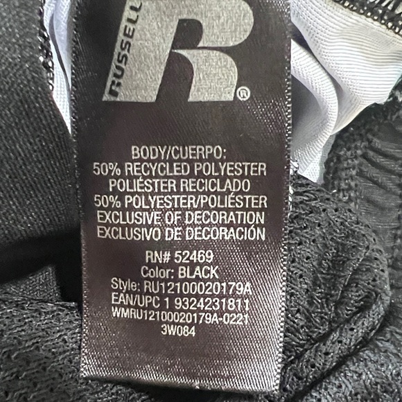 Russell Athletic Black Drawstring Shorts - Picture 6 of 6